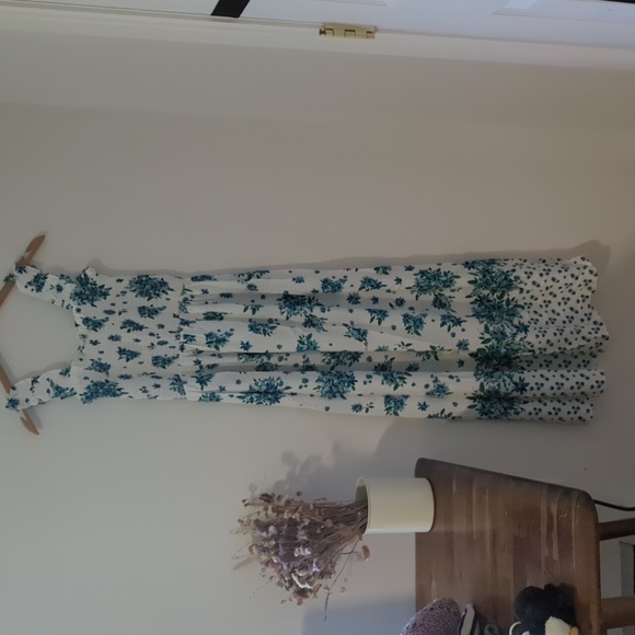 Apricot full length floral summer dress - Picture 5 of 7